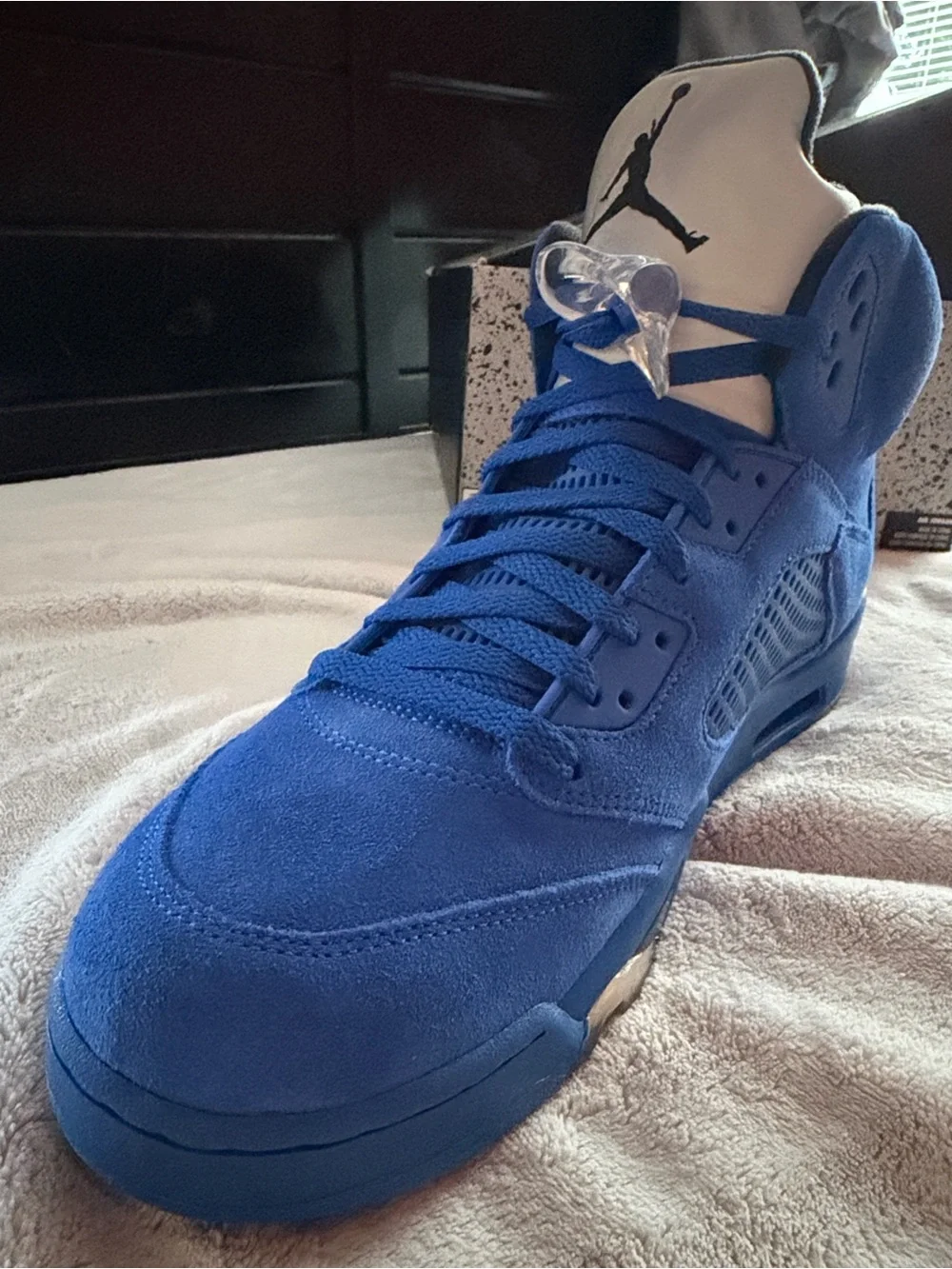 Jordan Men’s Retro Suede Sneakers - Blue with Tan Tongue